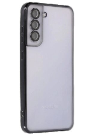 Samsung Galaxy S21 FE Kılıf Lensli Silikon - Siyah-(5796)