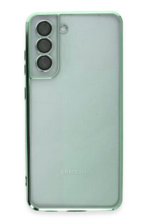 Samsung Galaxy S21 FE Kılıf Lensli Silikon - Yeşil-(5796)