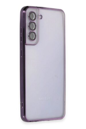 Samsung Galaxy S21 FE Kılıf Lensli Silikon - Mor-(5796)