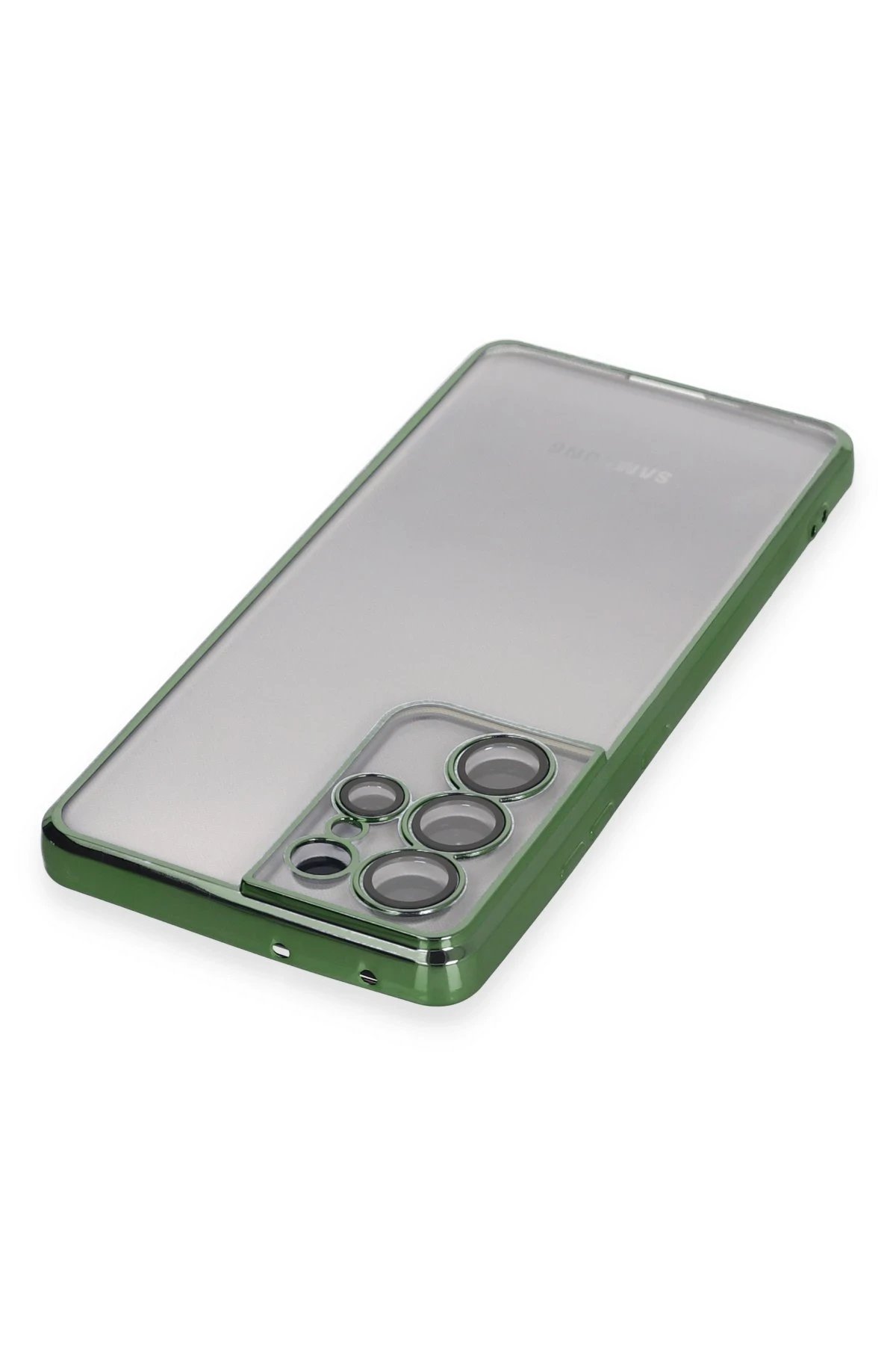 Samsung Galaxy S21 Ultra Kılıf Lensli Silikon - Yeşil-(5796) - Görsel 3