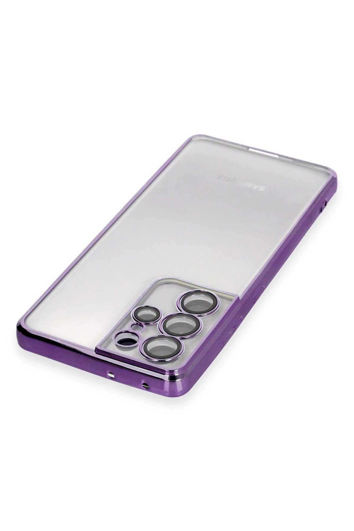 Samsung Galaxy S21 Ultra Kılıf Lensli Silikon - Mor-(5796) - Görsel 3
