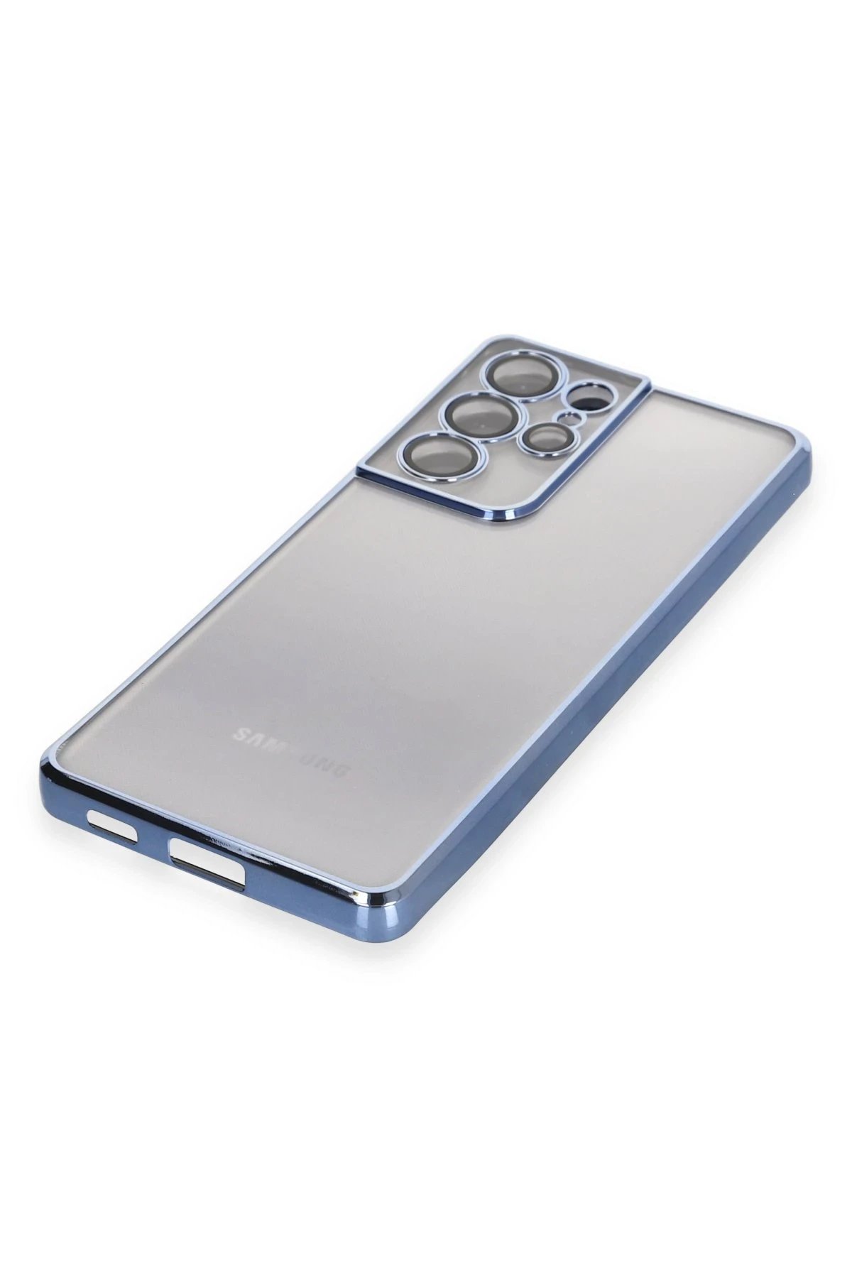 Samsung Galaxy S21 Ultra Kılıf Lensli Silikon - Açık Mavi-(5796) - Görsel 4