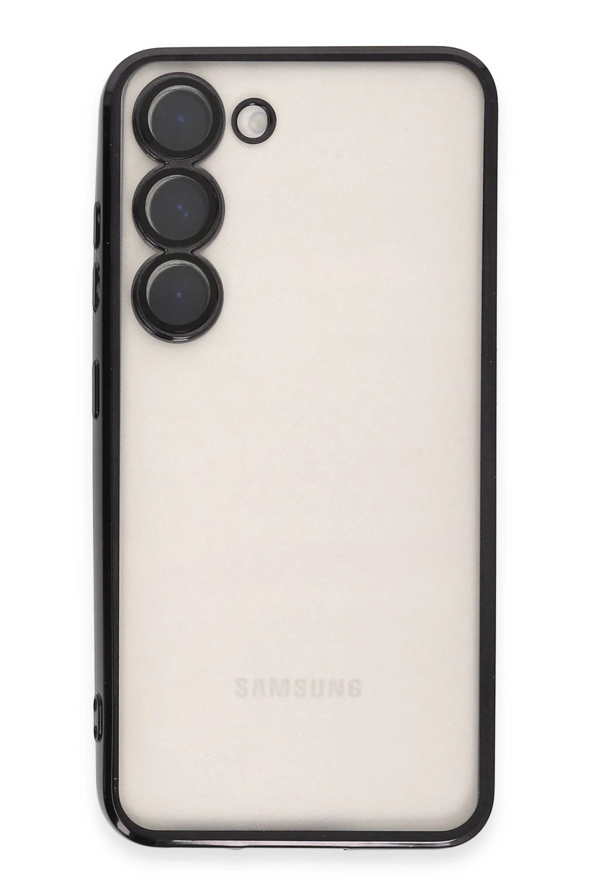 Samsung Galaxy S23 Plus Kılıf Lensli Silikon - Siyah-(5796) - Görsel 2