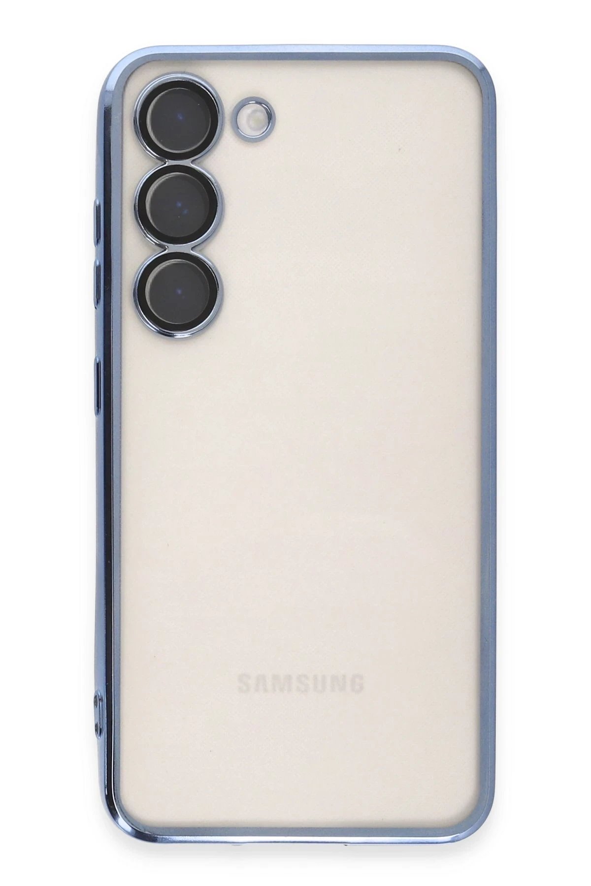 Samsung Galaxy S23 Kılıf Lensli Silikon - Açık Mavi-(5796) - Görsel 2
