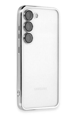 Samsung Galaxy S23 Plus Kılıf Lensli Silikon - Gümüş-(5796)