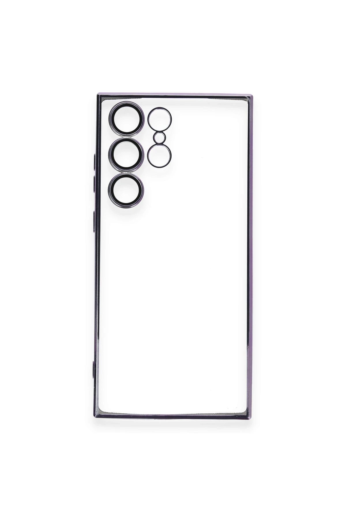 Samsung Galaxy S23 Ultra Kılıf Lensli Silikon - Mor-(5796) - Görsel 3