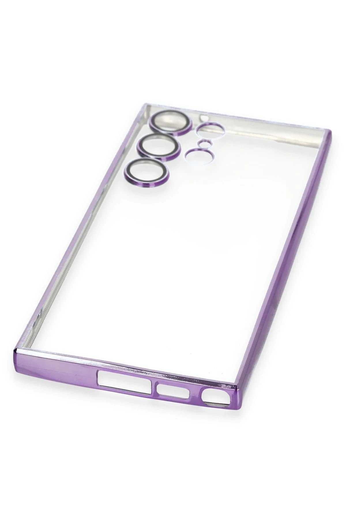 Samsung Galaxy S23 Ultra Kılıf Lensli Silikon - Mor-(5796) - Görsel 5