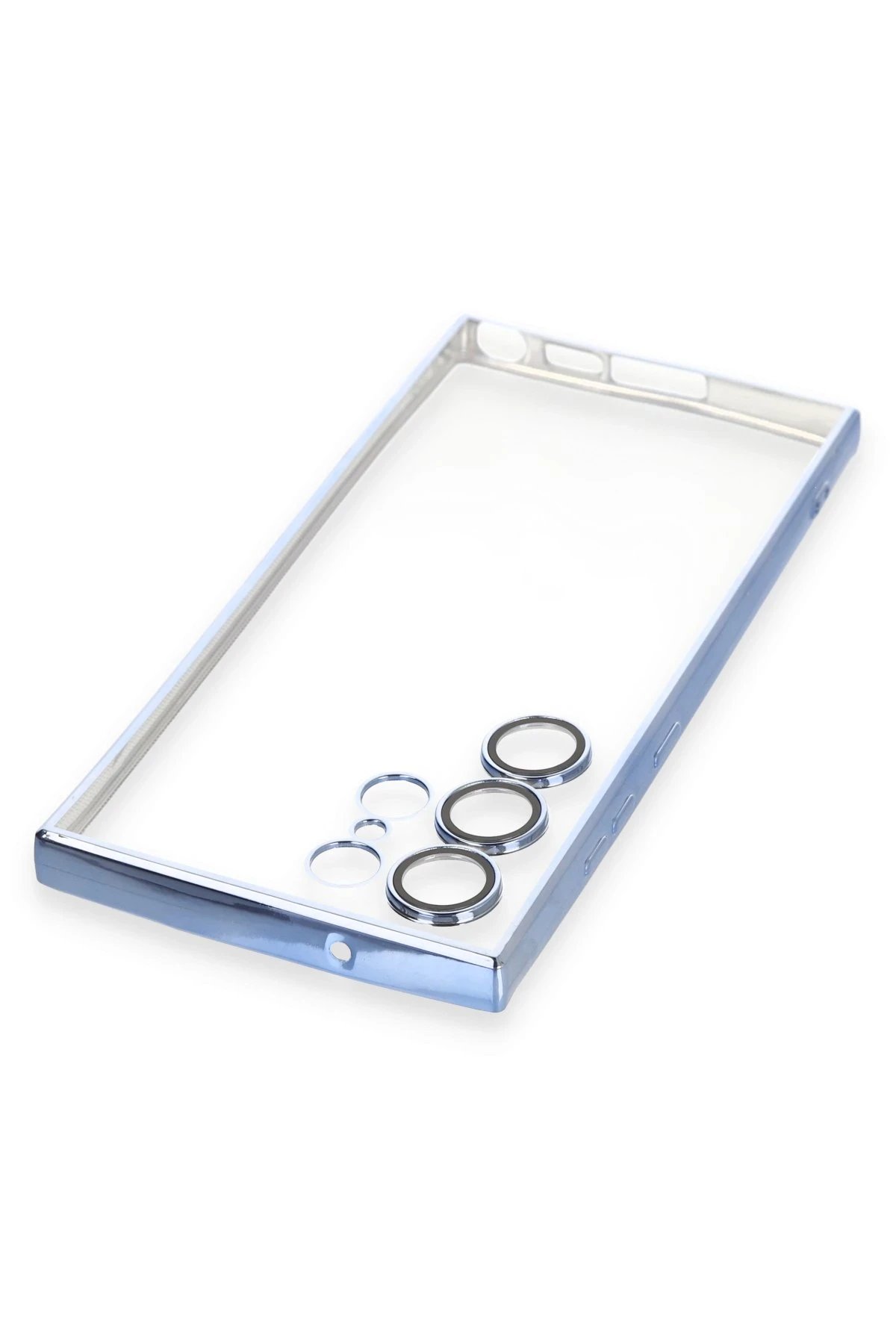 Samsung Galaxy S23 Ultra Kılıf Lensli Silikon - Açık Mavi-(5796) - Görsel 4