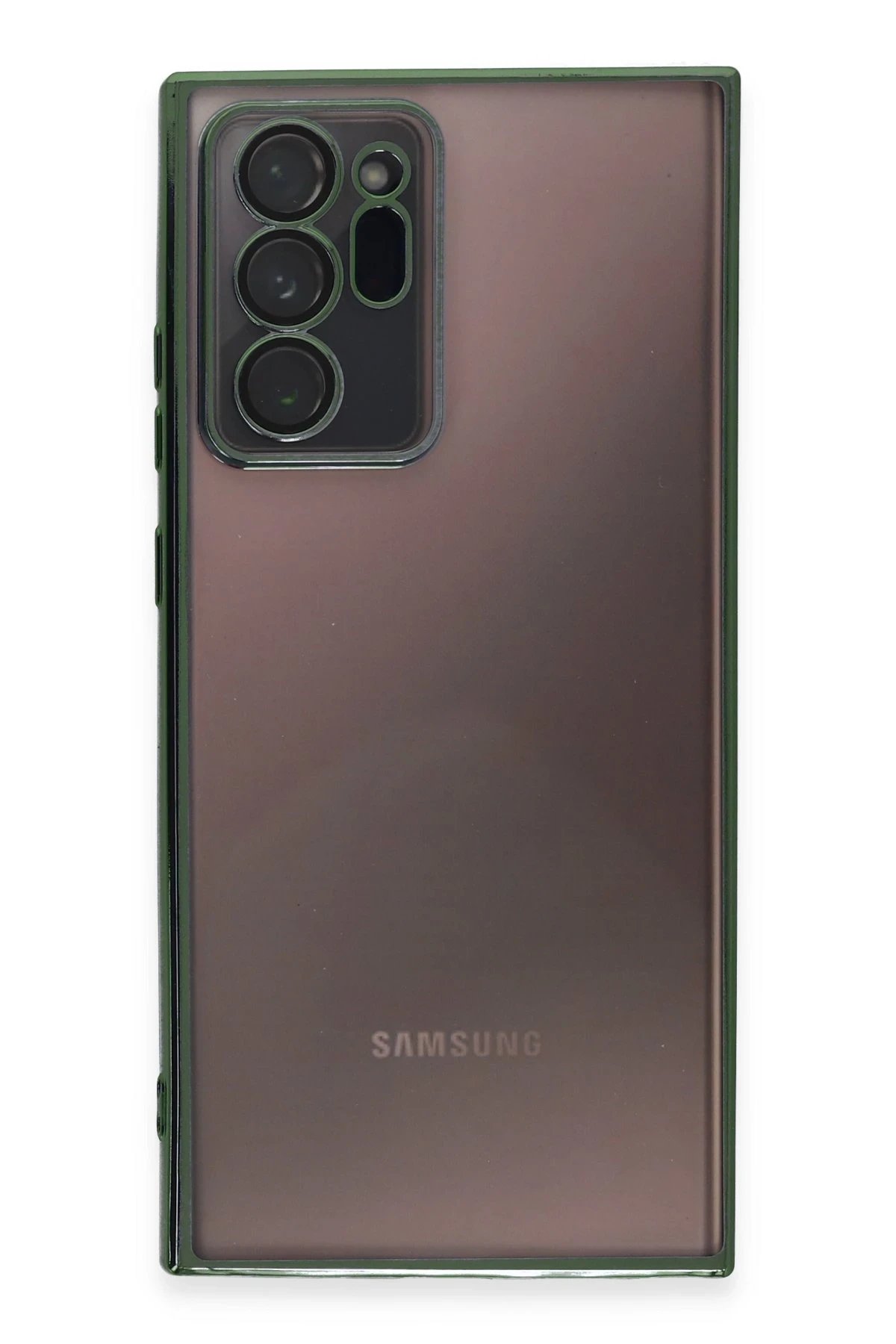 Samsung Galaxy Note 20 Ultra Kılıf Lensli Silikon - Yeşil-(5796) - Görsel 2