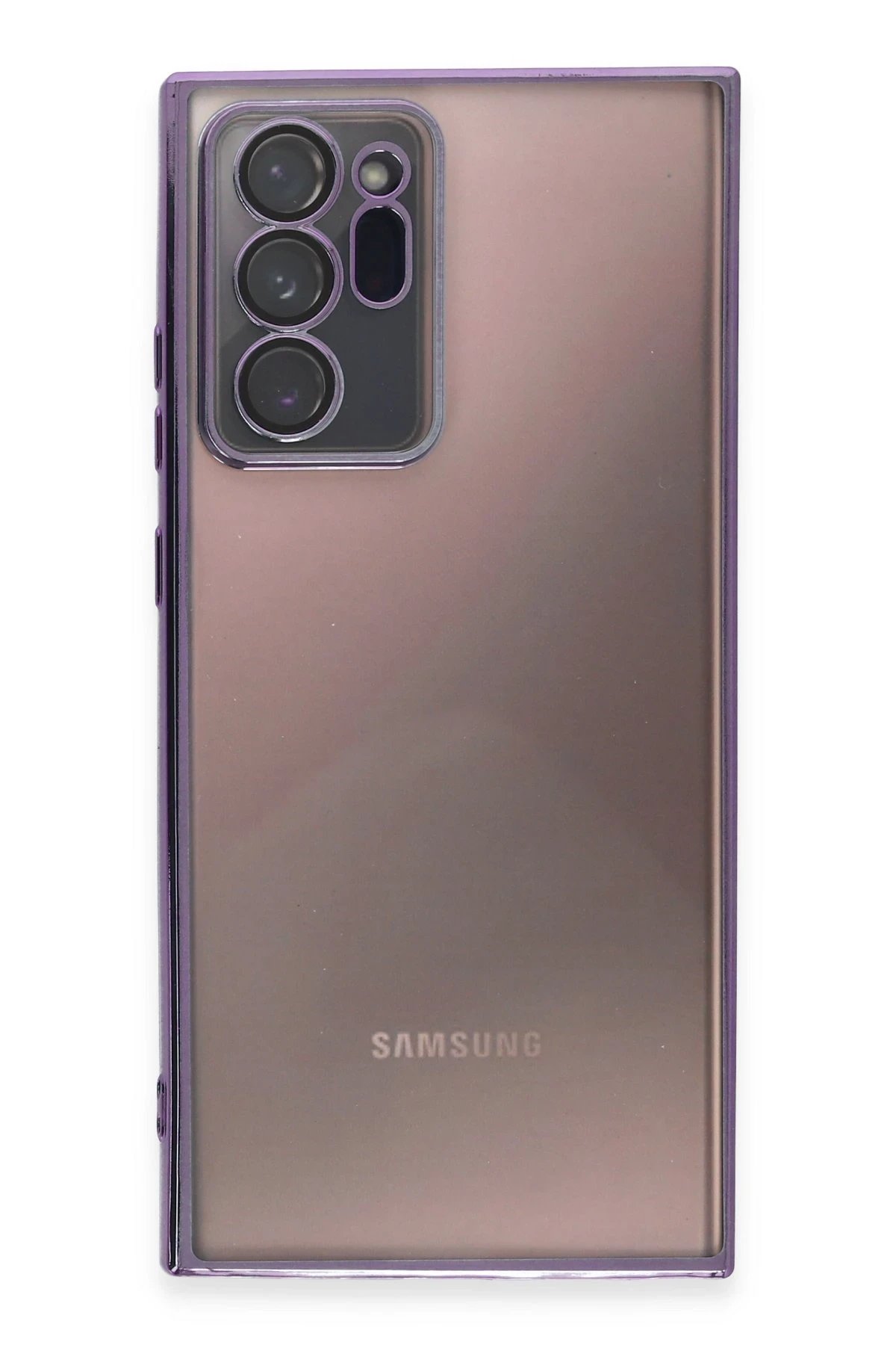 Samsung Galaxy Note 20 Ultra Kılıf Lensli Silikon - Mor-(5796) - Görsel 2