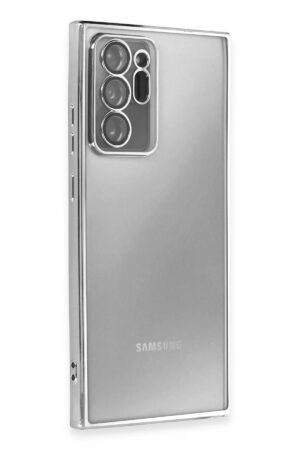 Samsung Galaxy Note 20 Ultra Kılıf Lensli Silikon - Gümüş-(5796)