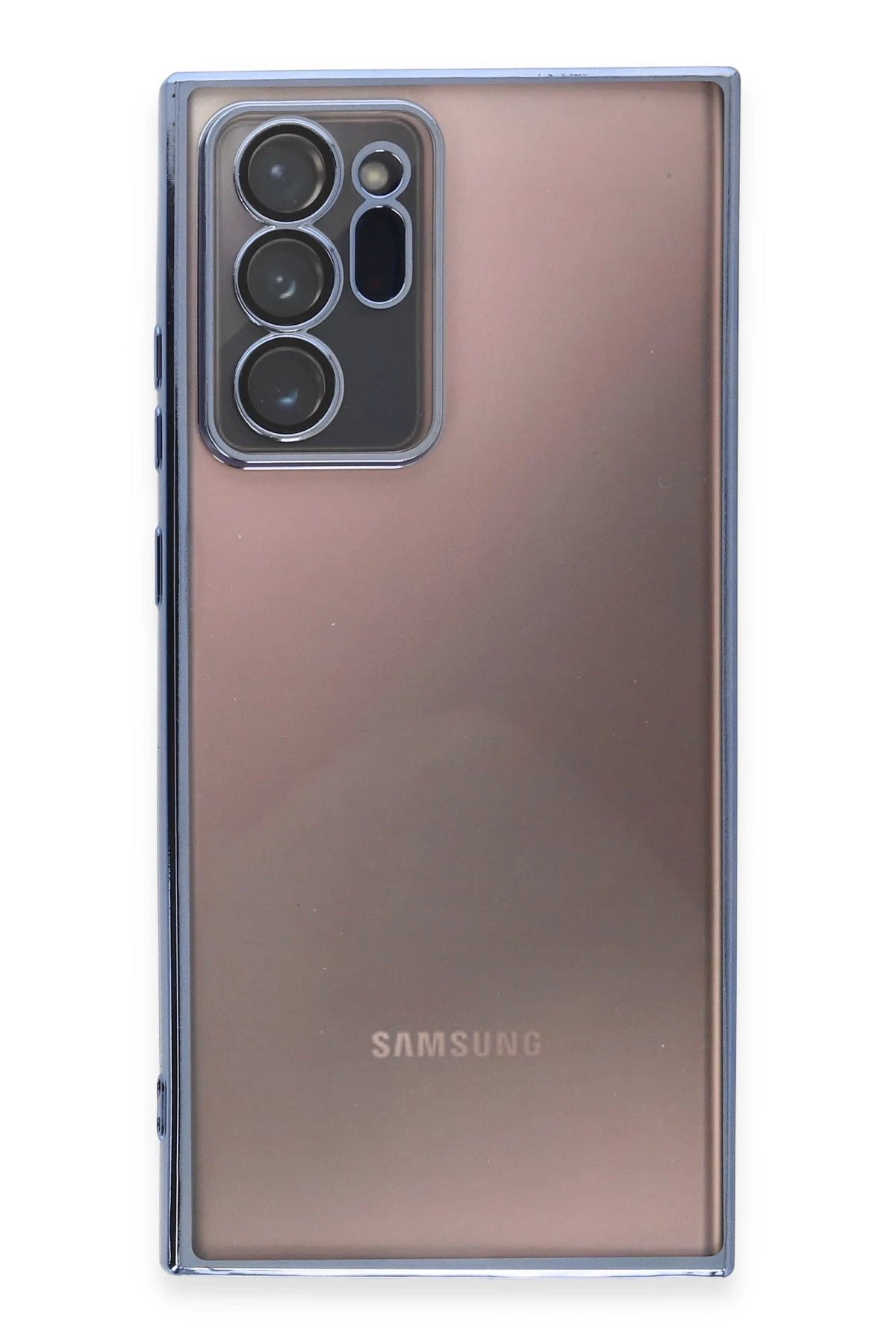 Samsung Galaxy Note 20 Ultra Kılıf Lensli Silikon - Açık Mavi-(5796) - Görsel 2