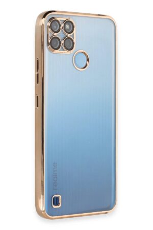 Realme C25Y Kılıf Lensli Silikon - Gold-(5796)