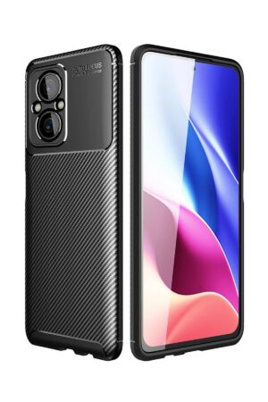 Xiaomi Poco M5 Kılıf Auto Focus Karbon Kapak - Siyah-(5796)
