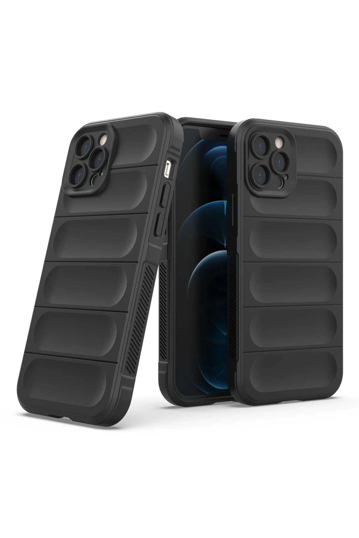 iPhone 12 Pro Kılıf Optimum Silikon - Siyah-(5796) - Görsel 2