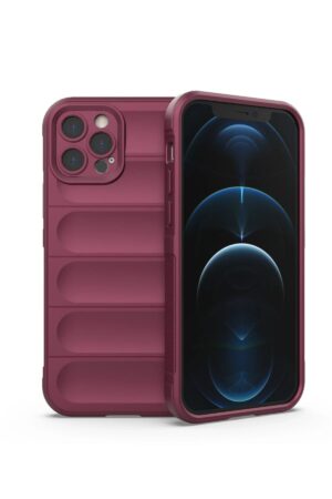 iPhone 12 Pro Kılıf Optimum Silikon - Bordo-(5796)