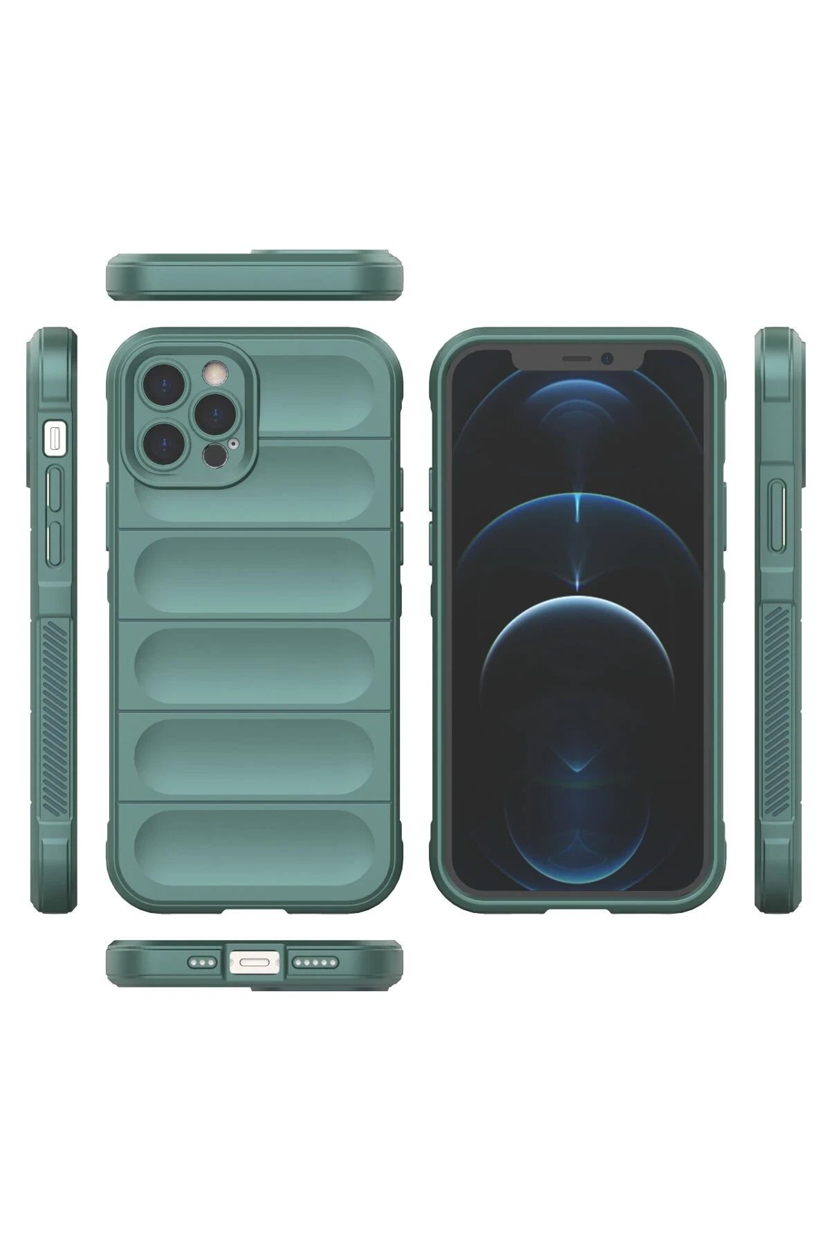 iPhone 12 Pro Kılıf Optimum Silikon - Koyu Yeşil-(5796) - Görsel 3