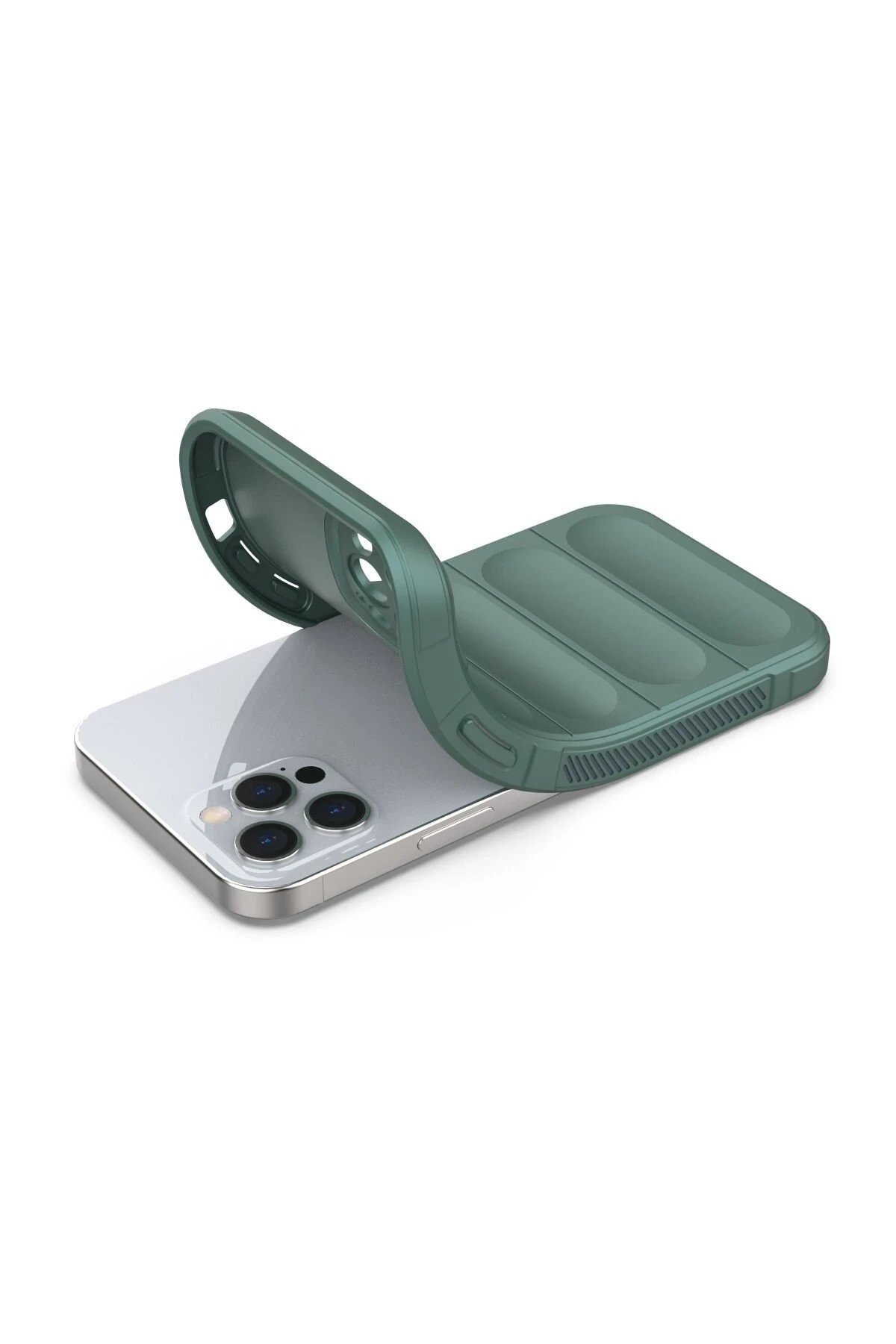 iPhone 12 Pro Kılıf Optimum Silikon - Koyu Yeşil-(5796) - Görsel 4