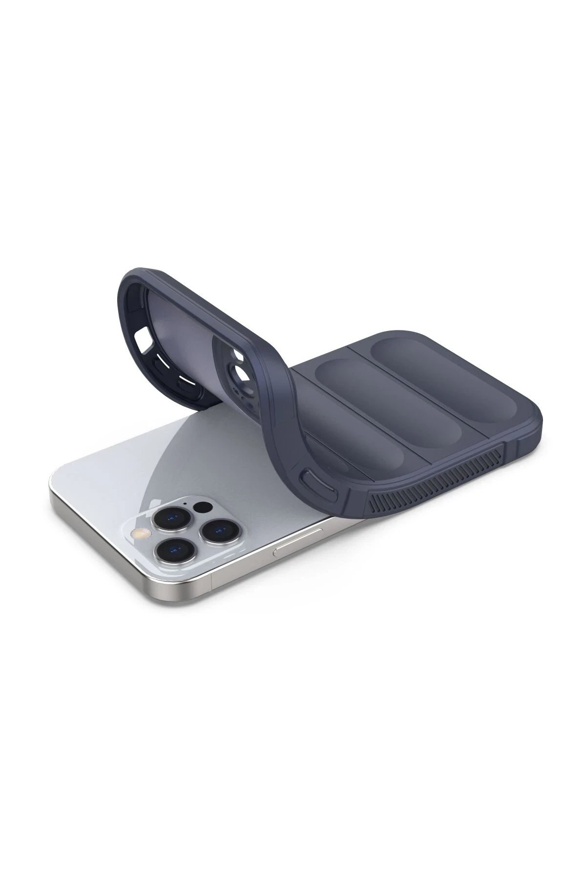 iPhone 12 Pro Kılıf Optimum Silikon - Lacivert-(5796) - Görsel 4