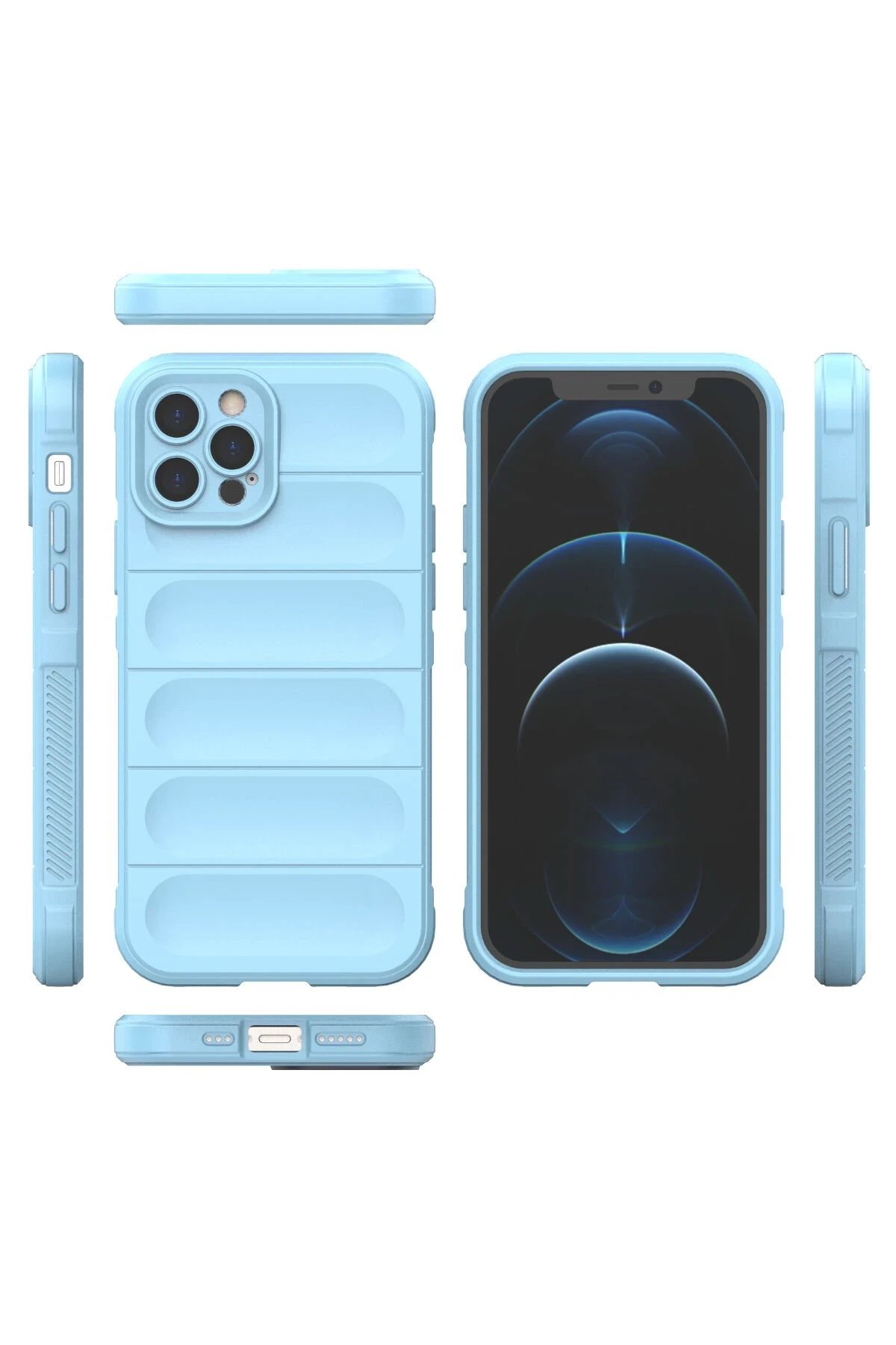 iPhone 12 Pro Kılıf Optimum Silikon - Sky Blue-(5796) - Görsel 3