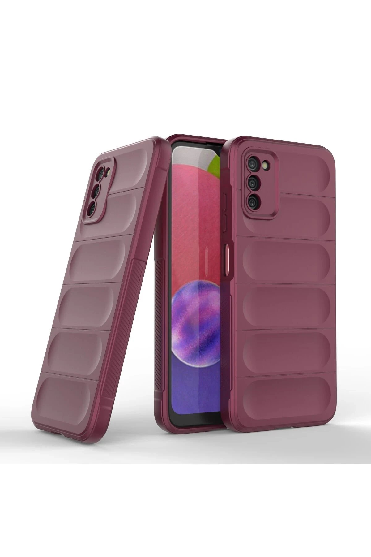 Samsung Galaxy A03S Kılıf Optimum Silikon - Bordo-(5796) - Görsel 2