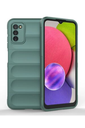 Samsung Galaxy A03S Kılıf Optimum Silikon - Koyu Yeşil-(5796)