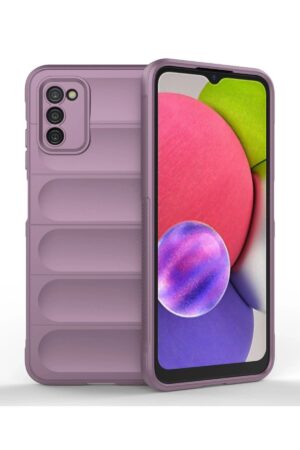Samsung Galaxy A03S Kılıf Optimum Silikon - Mor-(5796)