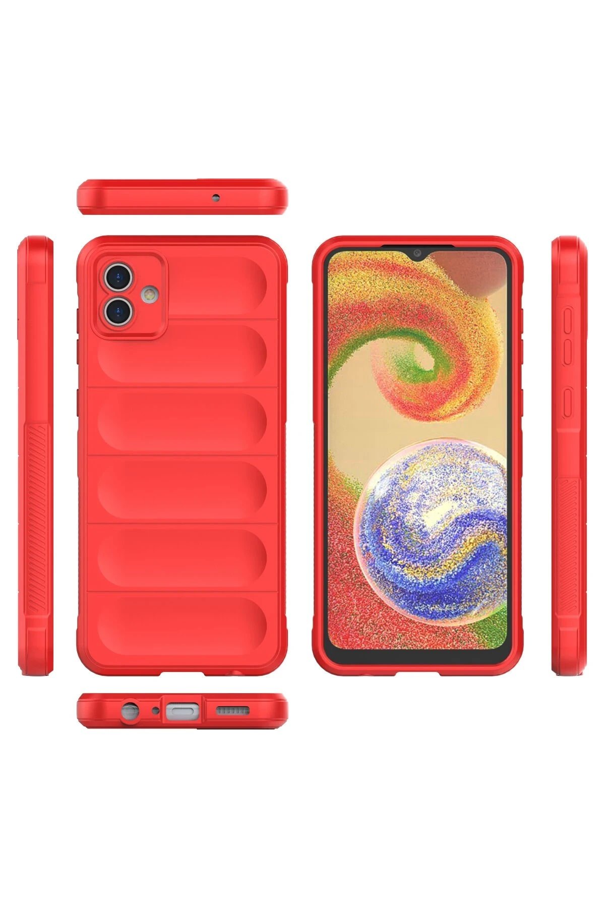 Samsung Galaxy A04 Kılıf Optimum Silikon - Kırmızı-(5796) - Görsel 3