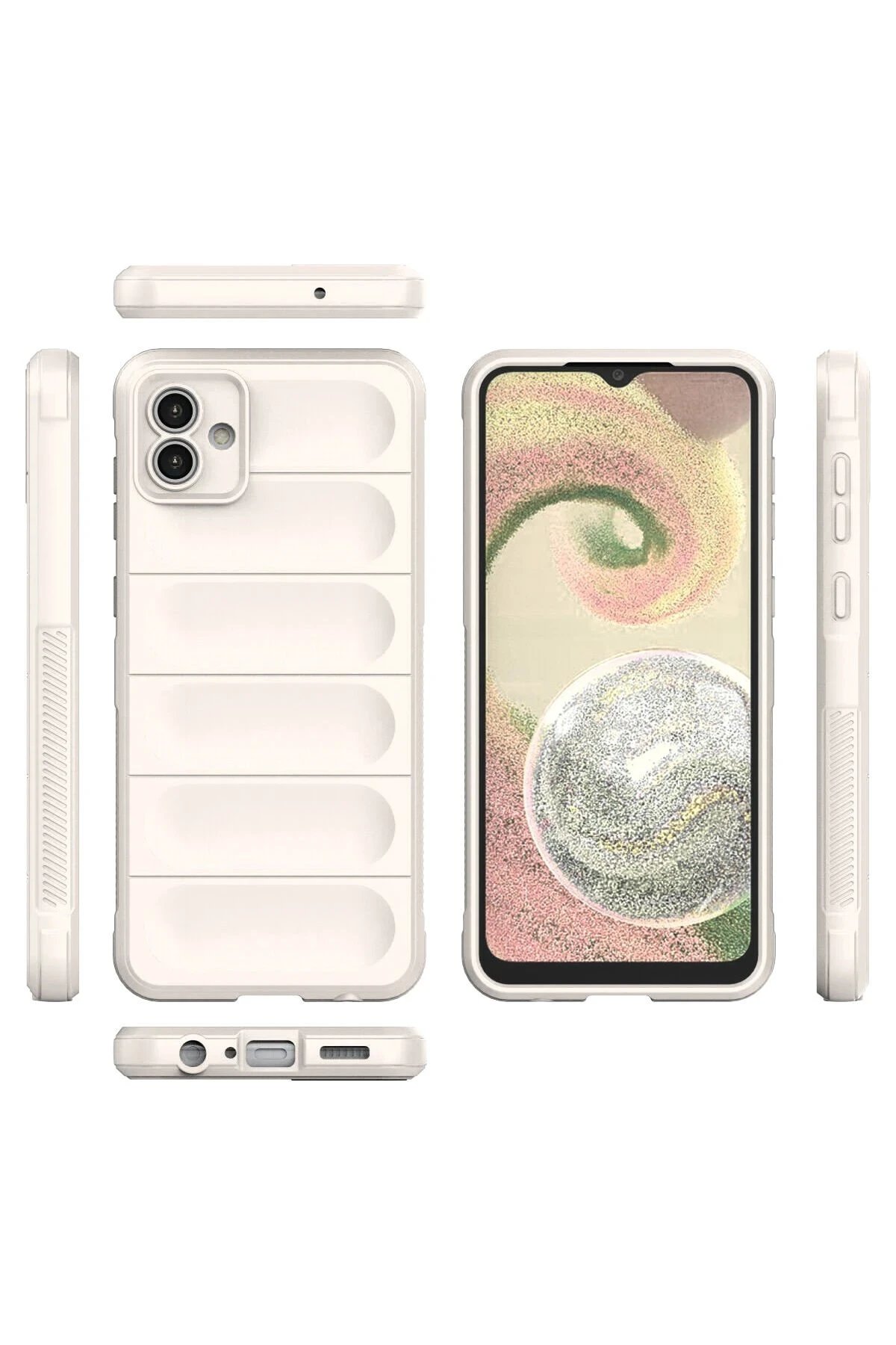 Samsung Galaxy A04 Kılıf Optimum Silikon - Krem-(5796) - Görsel 3