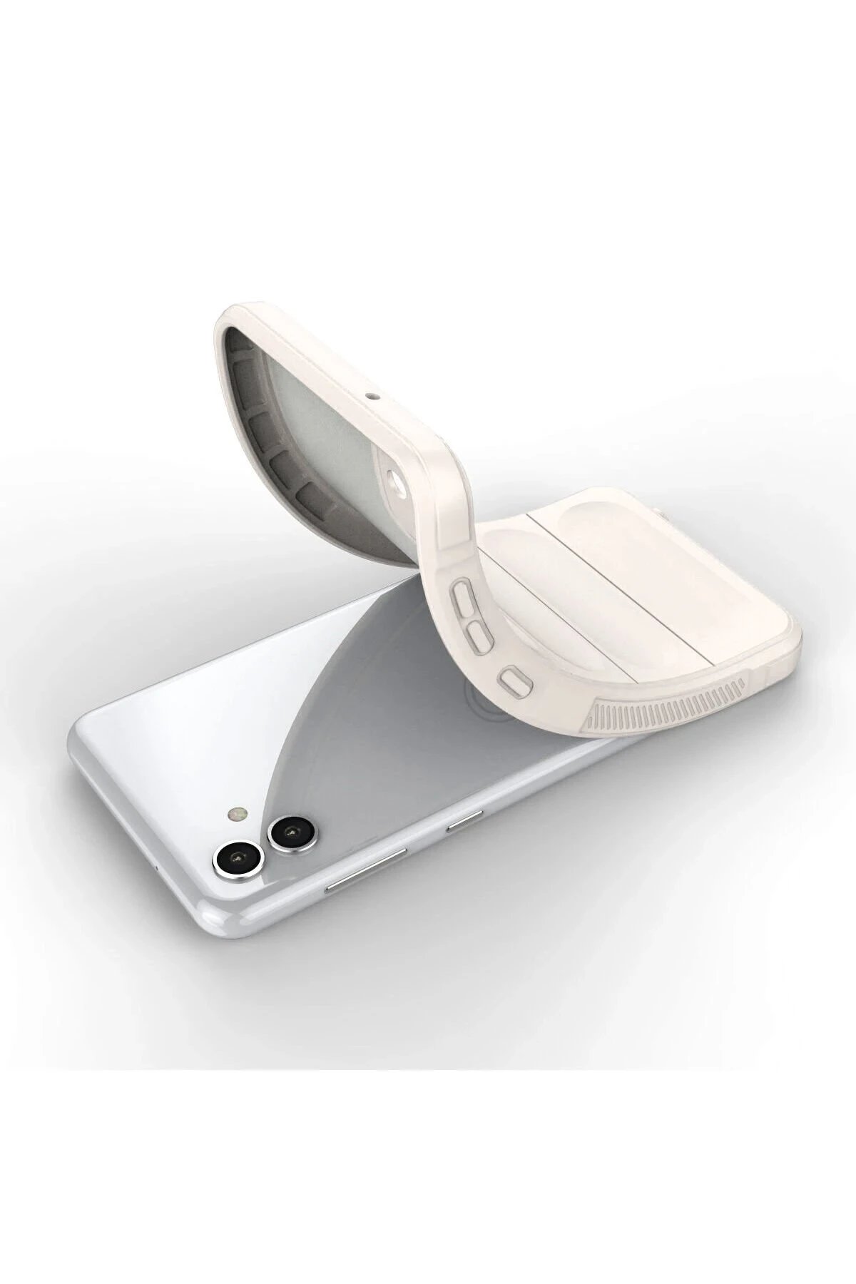 Samsung Galaxy A04 Kılıf Optimum Silikon - Krem-(5796) - Görsel 4