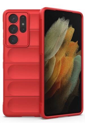 Samsung Galaxy S21 Ultra Kılıf Optimum Silikon - Kırmızı-(5796)