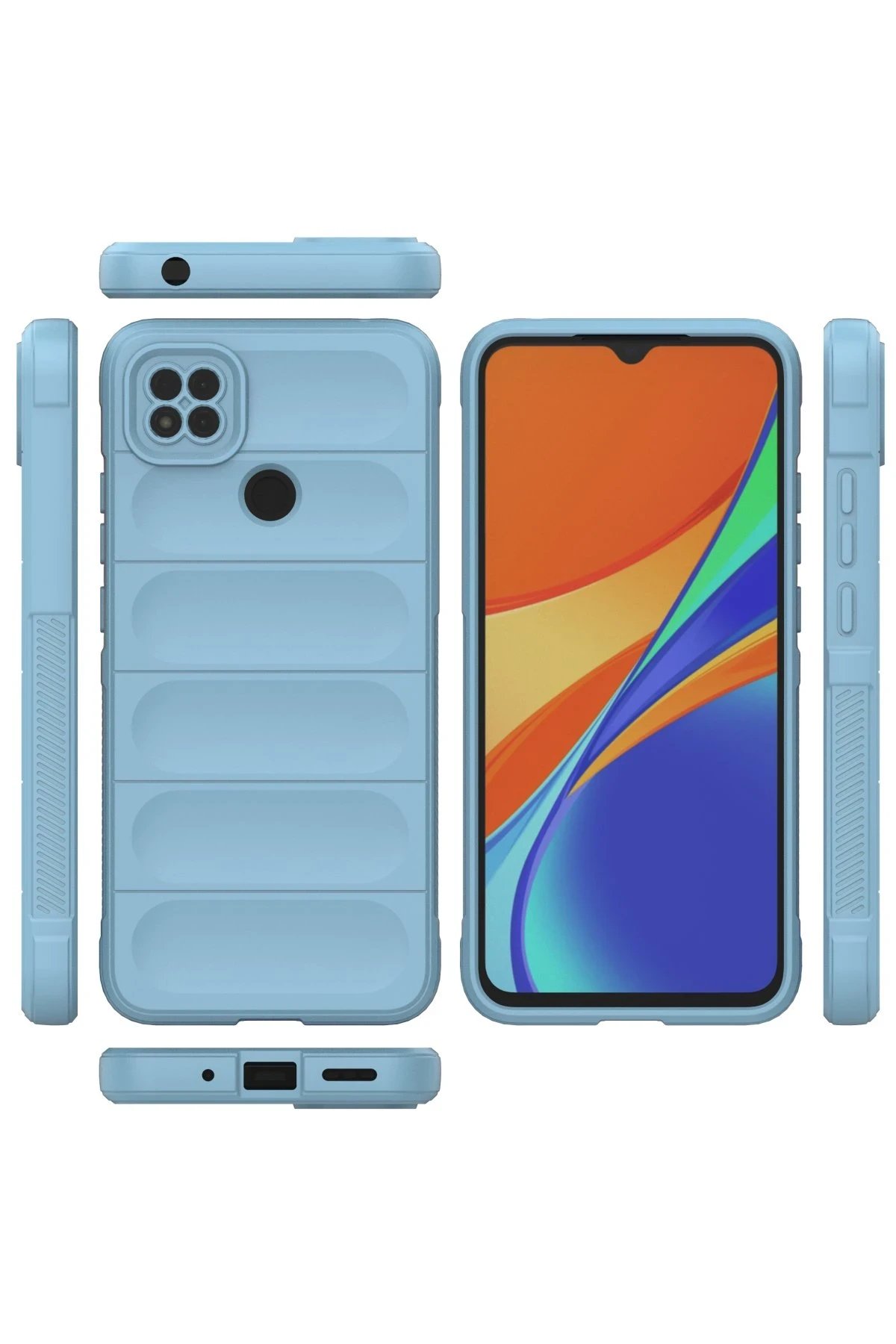 Xiaomi Redmi 9C Kılıf Optimum Silikon - Sky Blue-(5796) - Görsel 3