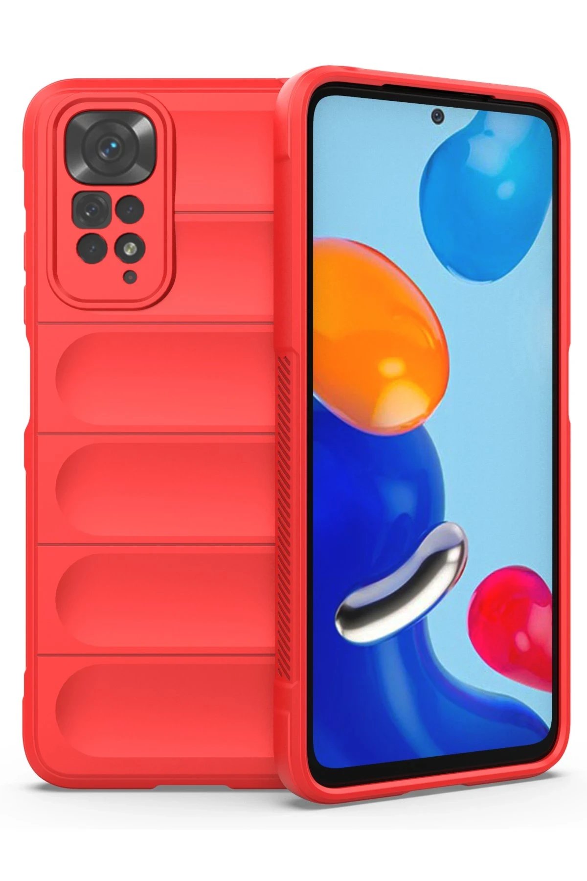 Xiaomi Redmi Note 11 Kılıf Optimum Silikon - Kırmızı-(5796)