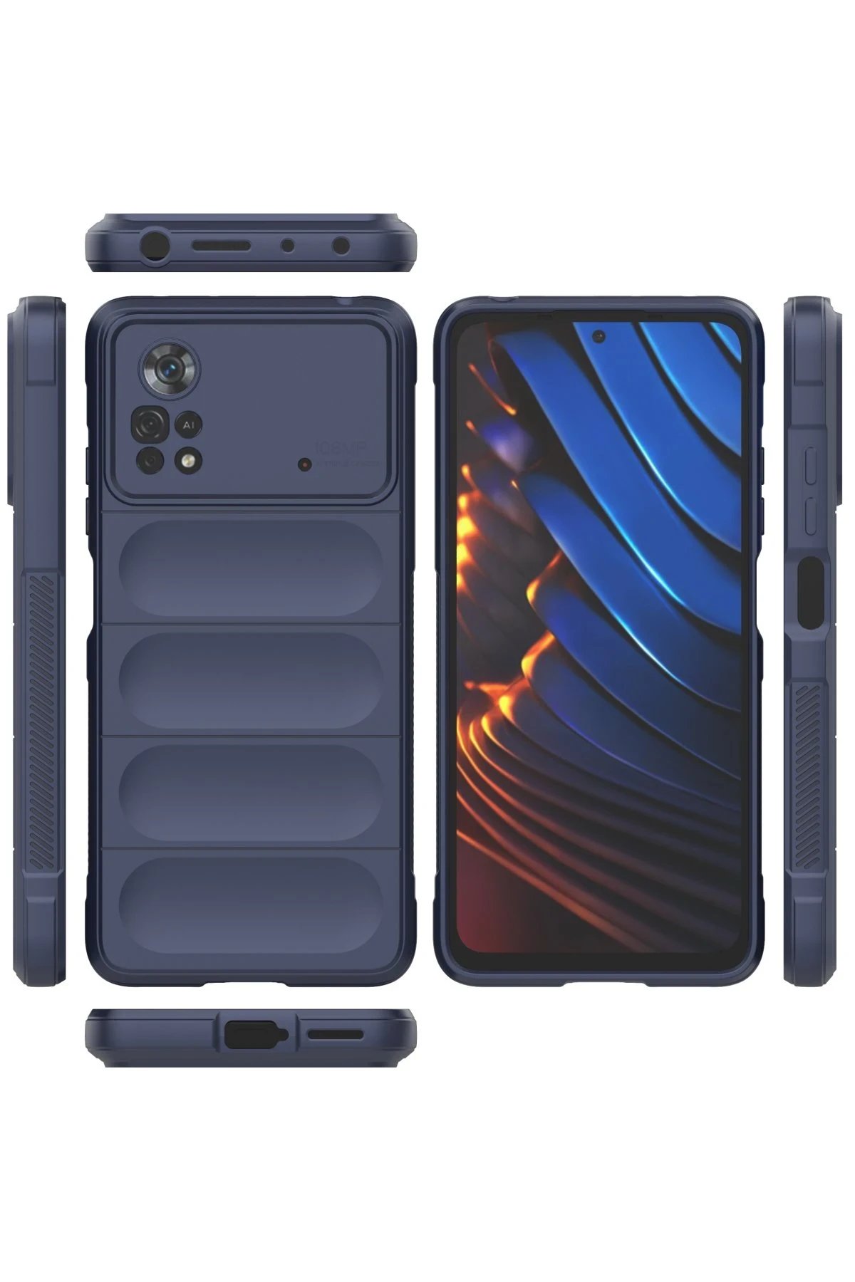 Xiaomi Poco X4 Pro 5G Kılıf Optimum Silikon - Lacivert-(5796) - Görsel 3