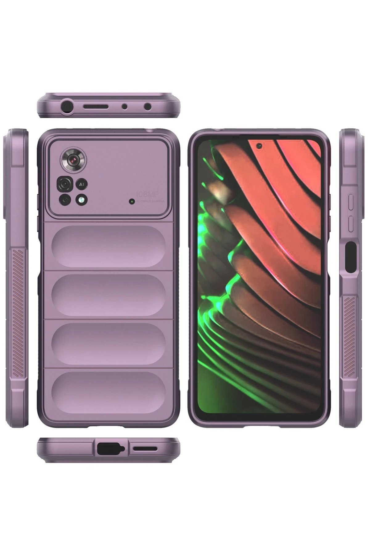 Xiaomi Poco X4 Pro 5G Kılıf Optimum Silikon - Mor-(5796) - Görsel 3