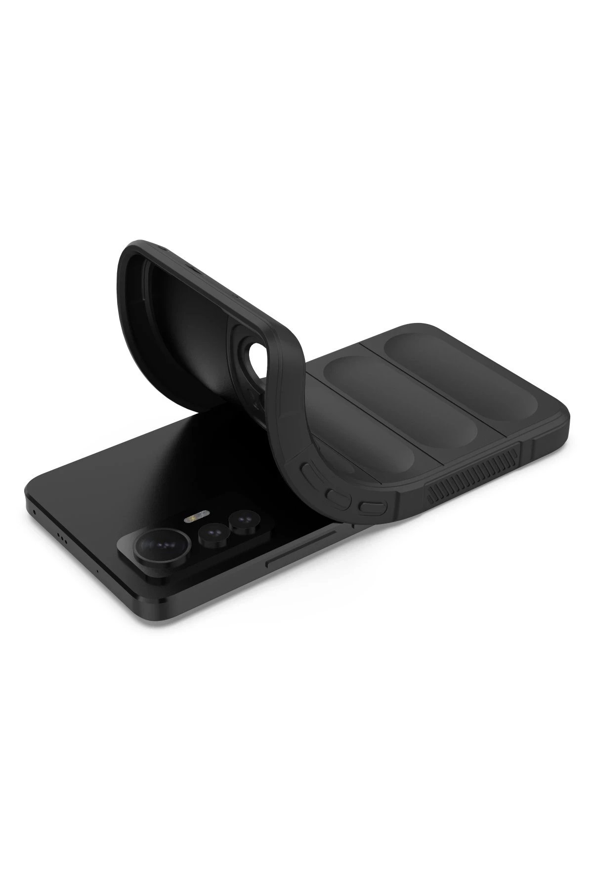 Xiaomi Mi 12 Lite Kılıf Optimum Silikon - Siyah-(5796) - Görsel 4