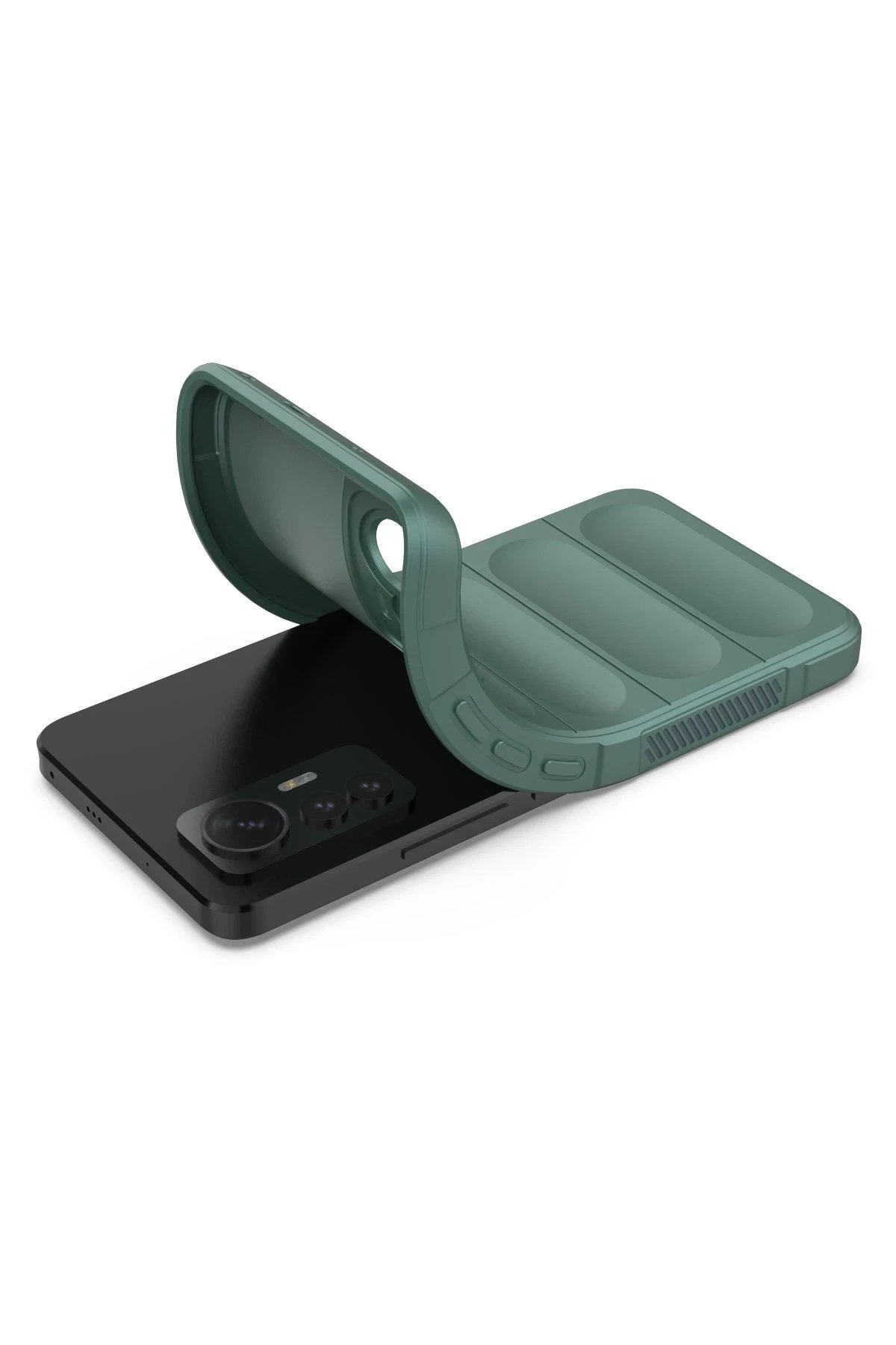 Xiaomi Mi 12 Lite Kılıf Optimum Silikon - Koyu Yeşil-(5796) - Görsel 4