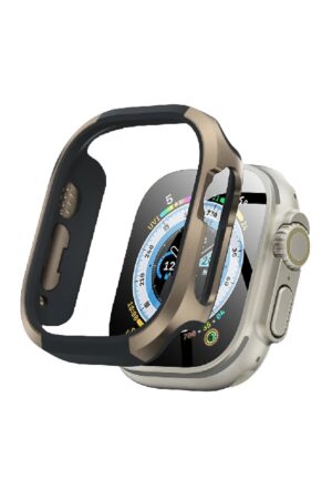 Apple Watch Ultra 49mm MO-WT3 Alüminyum Camlı Kasa Ekran Koruyucu - Gold-(5796)