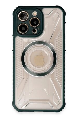 iPhone 14 Pro Kılıf Prag Magneticsafe Kapak - Koyu Yeşil-(5796)