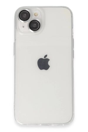 iPhone 14 Kılıf Luko Lens Silikon - Gümüş-(5796)
