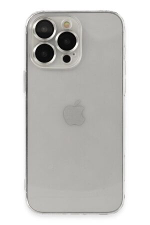 iPhone 14 Pro Kılıf Luko Lens Silikon - Gümüş-(5796)