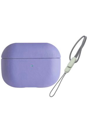 Airpods Pro 2 (2.nesil) 405 Deri Kılıf - Lila-(5796)