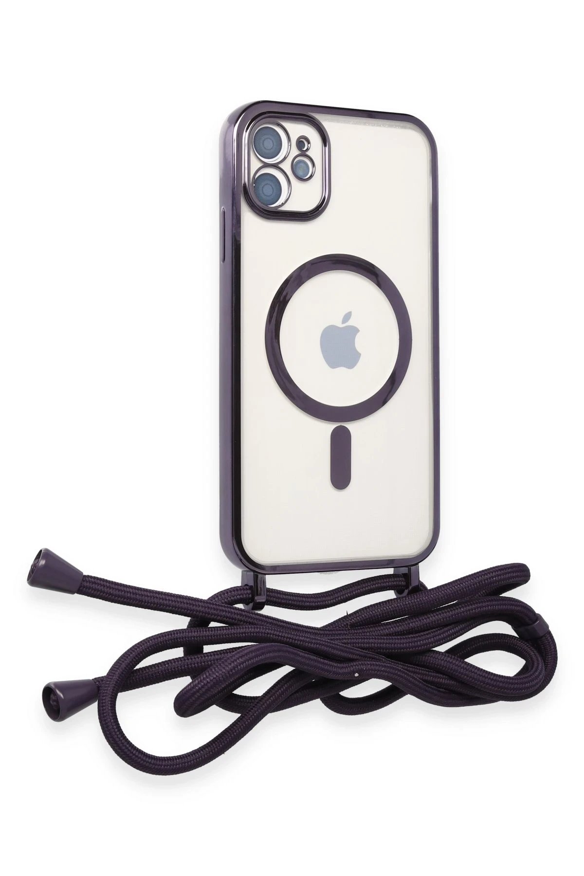 iPhone 11 Kılıf Divo Lazer Askılı Magsafe Kapak - Derin Mor-(5796) - Görsel 2