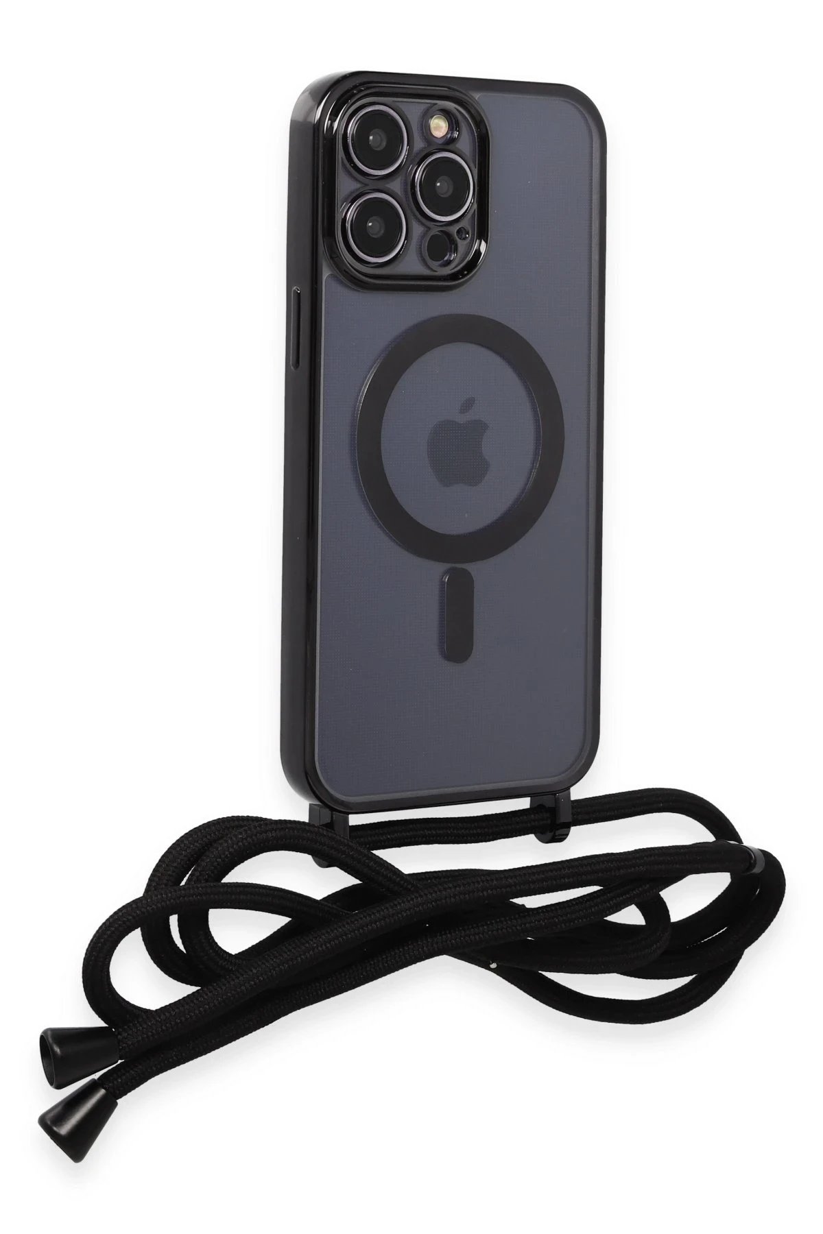 iPhone 12 Pro Kılıf Divo Lazer Askılı Magsafe Kapak - Siyah-(5796) - Görsel 2
