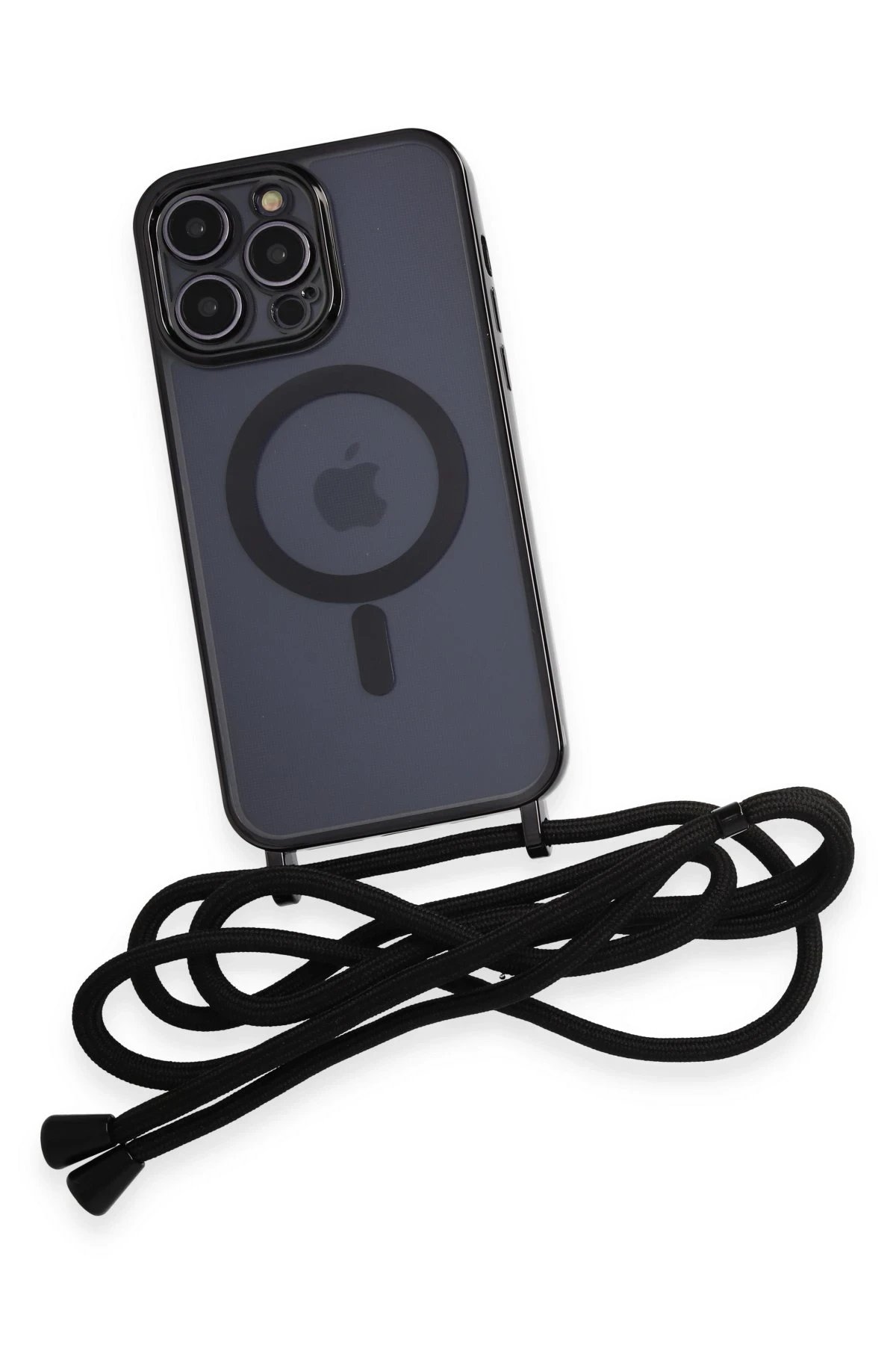 iPhone 13 Pro Kılıf Divo Lazer Askılı Magsafe Kapak - Siyah-(5796) - Görsel 4