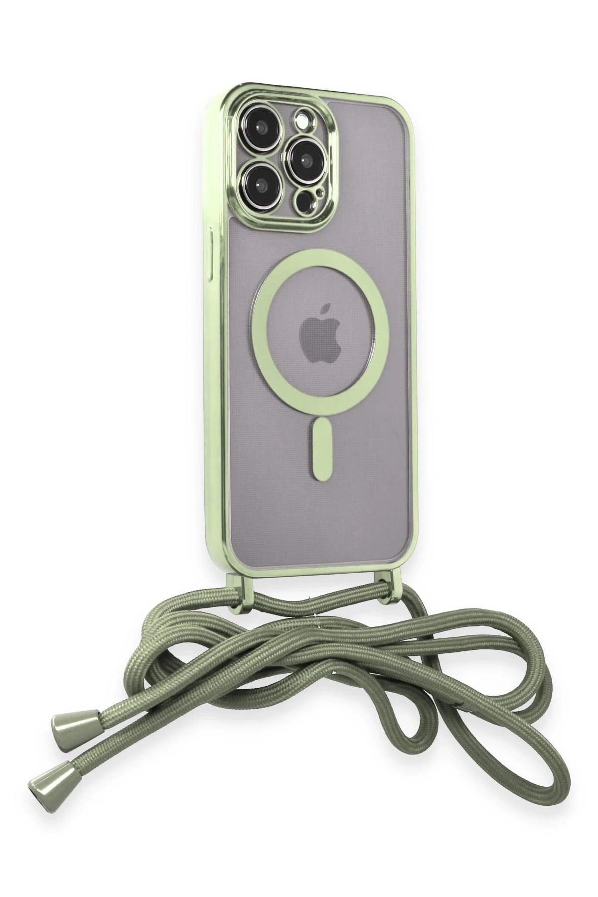 iPhone 13 Pro Max Kılıf Divo Lazer Askılı Magsafe Kapak - Koyu Yeşil-(5796) - Görsel 2