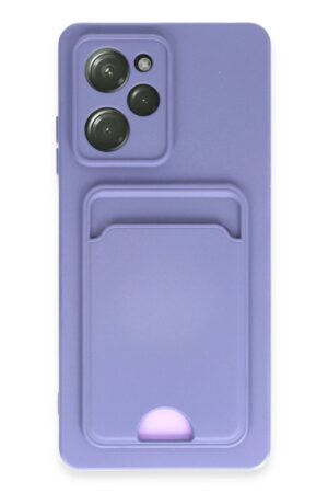 Xiaomi Poco X5 Pro 5G Kılıf Kelvin Kartvizitli Silikon - Lila-(5796)