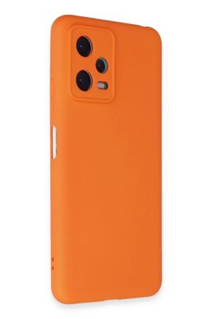 Xiaomi Redmi Note 12 5G Kılıf Nano içi Kadife Silikon - Turuncu-(5796)