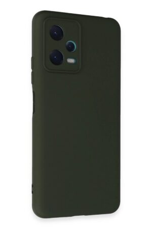 Xiaomi Redmi Note 12 5G Kılıf Nano içi Kadife Silikon - Koyu Yeşil-(5796)