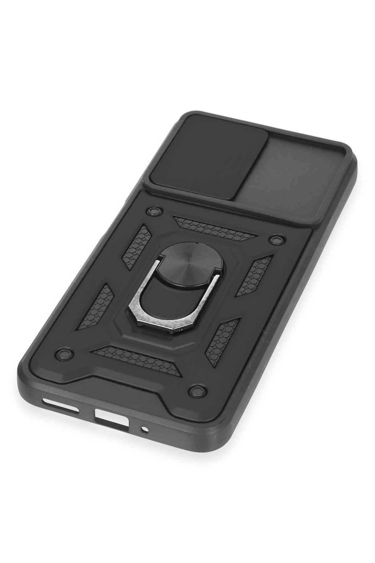 Xiaomi Redmi Note 12 5G Kılıf Pars Lens Yüzüklü Silikon - Siyah-(5796) - Görsel 5